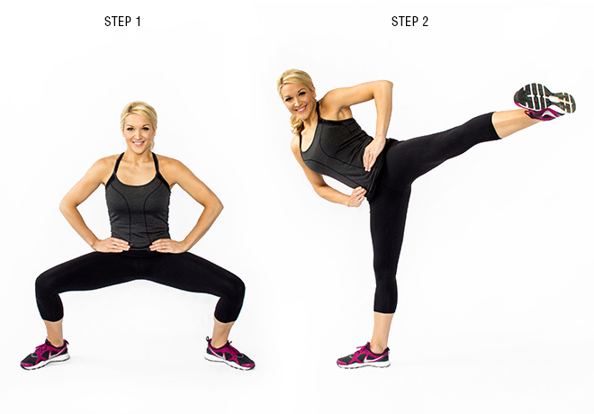 Squat to Side Kick